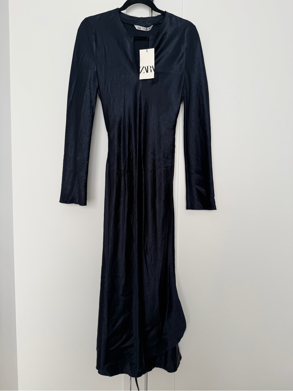 ZARA Long Sleeve midnight blue  Maxi Dress